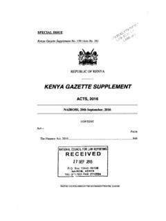 KENYA GAZETTE SUPPLEMENT - Kenya Law: Home Page