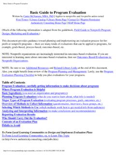Basic Guide to Program Evaluation - University of New …