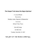 The Gospel Truth about the Negro Spiritual