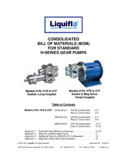 CONSOLIDATED BILL OF MATERIALS (BOM) FOR …