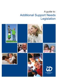 A guide to: Additional Support Needs Legislation