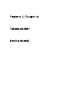 Passport 12/Passport 8 Patient Monitor Service ... - …
