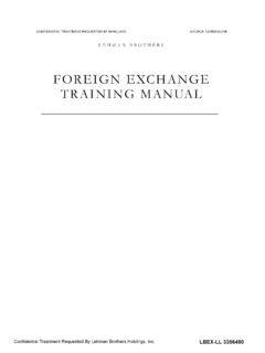 FOREIGN EXCHANGE TRAINING MANUAL