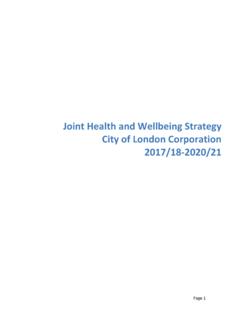Joint Health and Wellbeing Strategy City of London ...