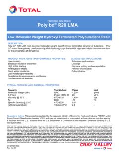 Technical Data Sheet: Poly bd R20LM - Cray Valley