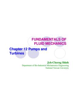 FUNDAMENTALS OF FLUID MECHANICS Chapter 12 Pumps …