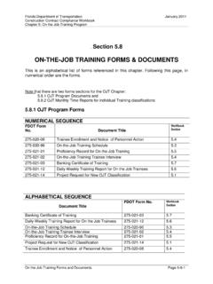 ON-THE-JOB TRAINING FORMS &amp; DOCUMENTS
