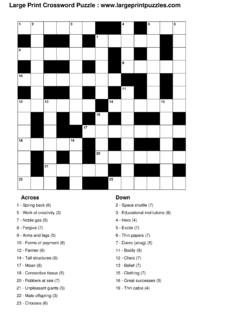 Large Print Crossword Puzzle