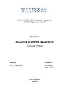 DINAMICHE DI GRUPPO E LEADERSHIP - Luiss Guido Carli