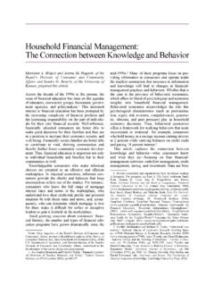 Household Financial Management: The Connection between ...