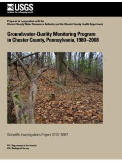Groundwater-Quality Monitoring Program in Chester County ...