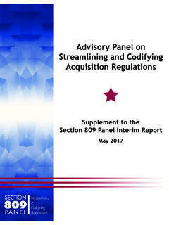 Advisory Panel on Streamlining and Codifying …