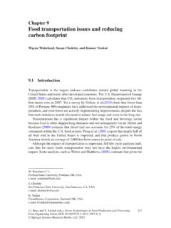 Food transportation issues and reducing carbon ootprint f