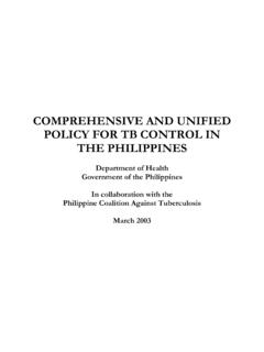 COMPREHENSIVE AND UNIFIED POLICY FOR TB CONTROL IN …