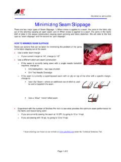 Minimizing Seam Slippage 2-12-10 - American &amp; Efird