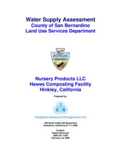 Water Supply Assessment - San Bernardino County