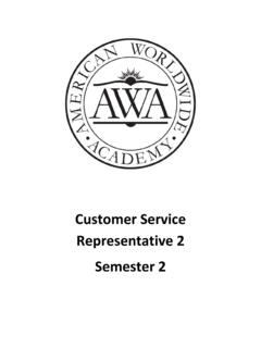 Customer Service Representative 2 Semester 2 - my (AWA