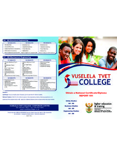 Obtain a National Certiﬁcate/Diploma REPORT 191