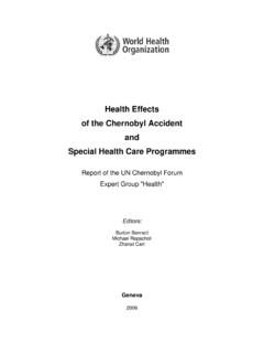 Health Effects of the Chernobyl Accident and …