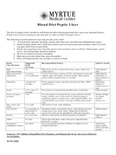 Bland Diet Peptic Ulcer - Myrtue Medical Center