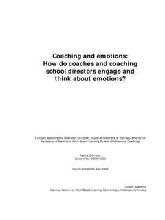 Coaching and emotions: How do coaches and coaching school ...
