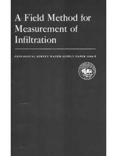 A Field Method for Measurement of Infiltration