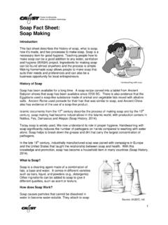 Soap Fact Sheet: Soap Making - Global Handwashing