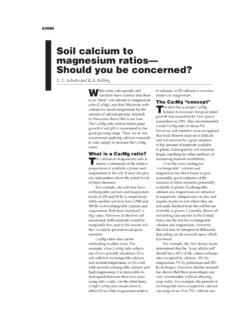 Soil Calcium to Magnesium Ratios—Should You Be …
