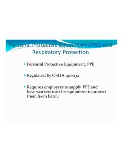 Personal Protective Equipment (PPE) and …