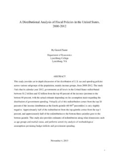 A Distributional Analysis of Fiscal Policies in the United ...