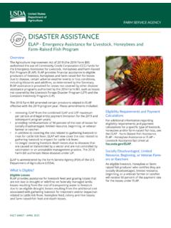 DISASTER ASSISTANCE - Farm Service Agency