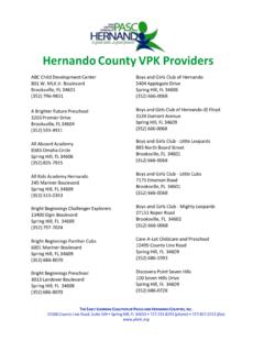 Hernando County VPK Providers - Early Learning …