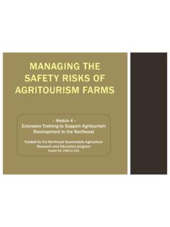 MANAGING THE SAFETY RISKS OF AGRITOURISM FARMS