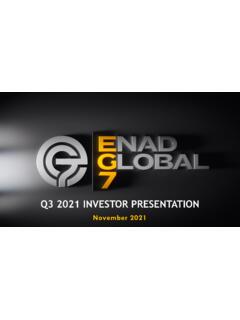 Q3 2021 INVESTOR PRESENTATION - enadglobal7.com