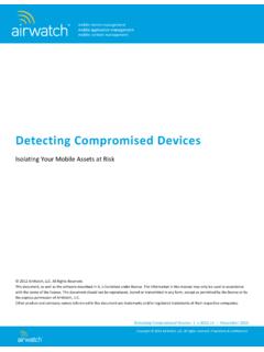 Detecting Compromised Devices - AirWatch