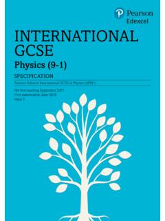 International GCSE Physics specification - Edexcel