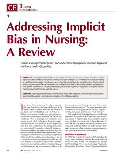 Continuing Education Addressing Implicit Bias in Nursing ...