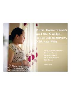 Nurse Home Visitors and the Quality Tools: Client Survey ...