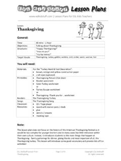 Thanksgiving - ESL KidStuff