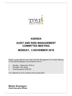 AGENDA AUDIT AND RISK MANAGEMENT COMMITTEE …