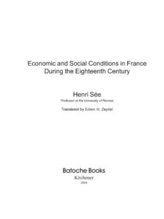 Economic and Social Conditions in France During the 18th ...