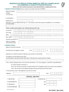 Form VAT 60OEC - Application for Refund of Value Added …