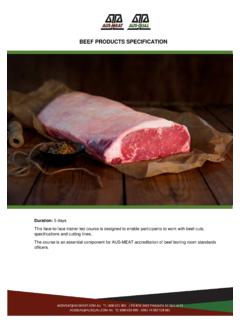 BEEF PRODUCTS SPECIFICATION - AUS-MEAT …
