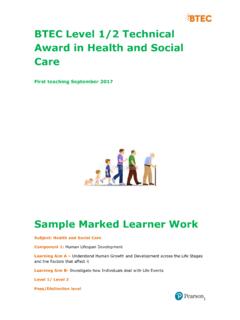 BTEC Level 1/2 Technical Award in Health and Social Care