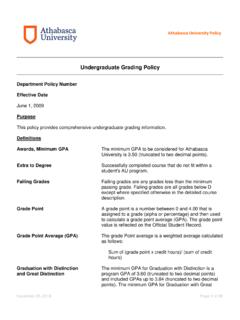 Undergraduate Grading Policy