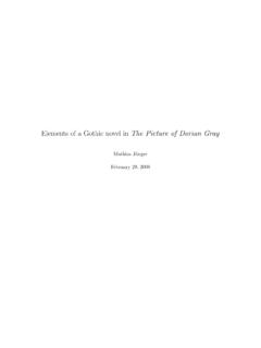 Elements of a Gothic novel in The Picture of Dorian Gray