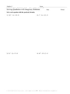 Solving Quadratics with Imaginary Solutions