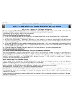 Use this form if Applying For Food Stamp Benefits …