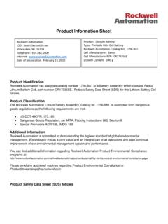 Product Information Sheet - Rockwell Automation