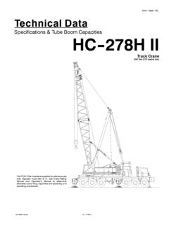 Specifications &amp; Tube Boom Capacities HC--278H …